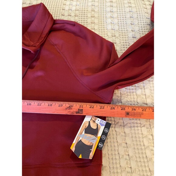 Avia  Jacket NEW XXL  2X Womens Burgundy Athletic Workout Ribbed Bottom 1/4 Zip - Picture 8 of 12